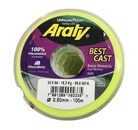 Nylon Best Cast 0,40Mmx100mts 11kg/24,3Lb Amarillo Flour 2214-040 Araty