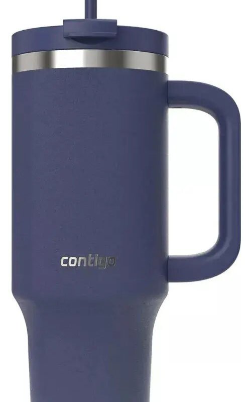 Vaso Termico Streetevil 1,180lts con Manija y Bombilla Azul Marino Contigo