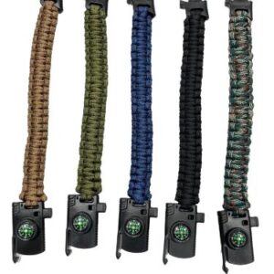 Pulsera El Gordo Paracord The Fat Supervivencia Bruj, Pua, Pedernal, Silbato
