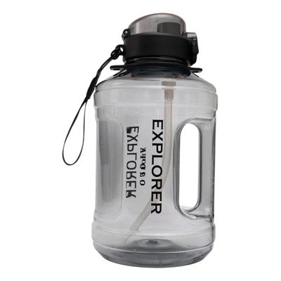 Botella Plastica 2,2lts con Pico Transparente y Negro Explorer