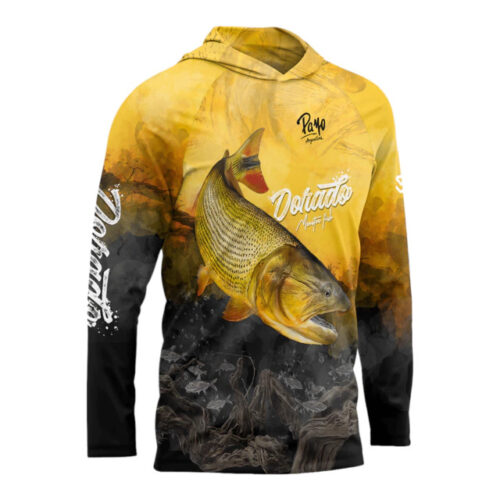 Remera Dorado Monster Fish con Capucha C.1010P Manga Larga Uv Hombre S Payo