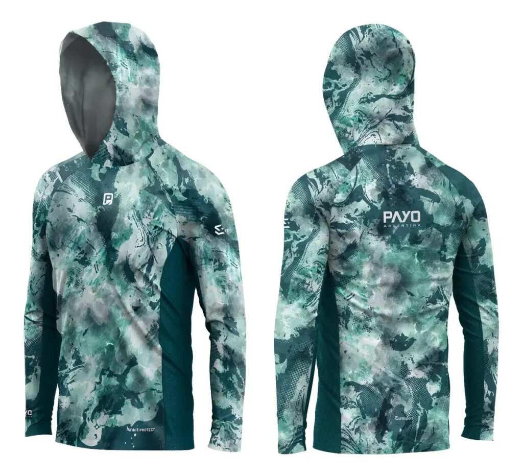 Remera Infinit Verde con Capucha C. Manga Larga Uv Hombre S Payo