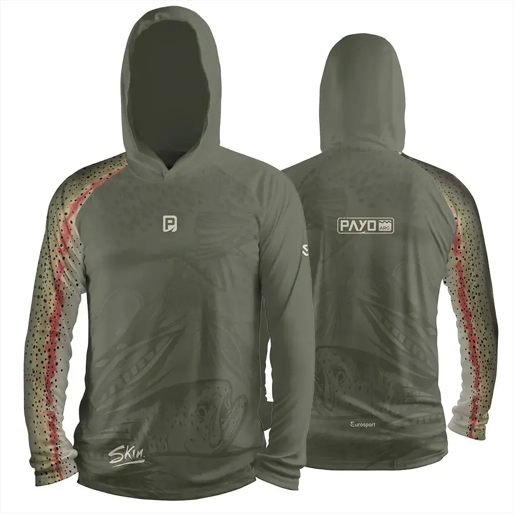 Remera Skin Trucha con Capucha C. Manga Larga Uv Hombre XS Payo