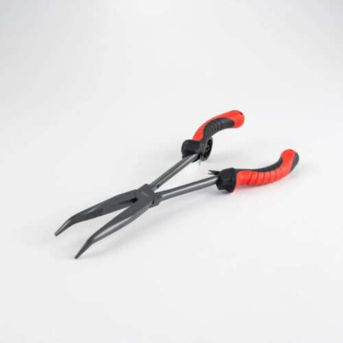 Pinza e-87 Multifuncion Punta Curva para Leaders con Abre Anillas Red Fish