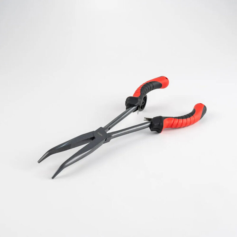 Pinza e-87 Multifuncion Punta Curva para Leaders con Abre Anillas Red Fish