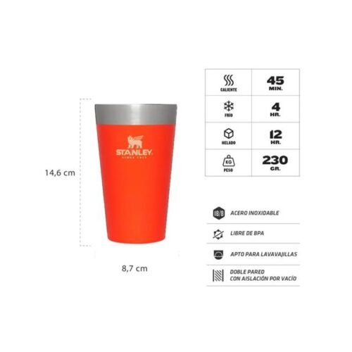 Vaso Pinta 473 Ml Tigerlily/Naranja Stanley