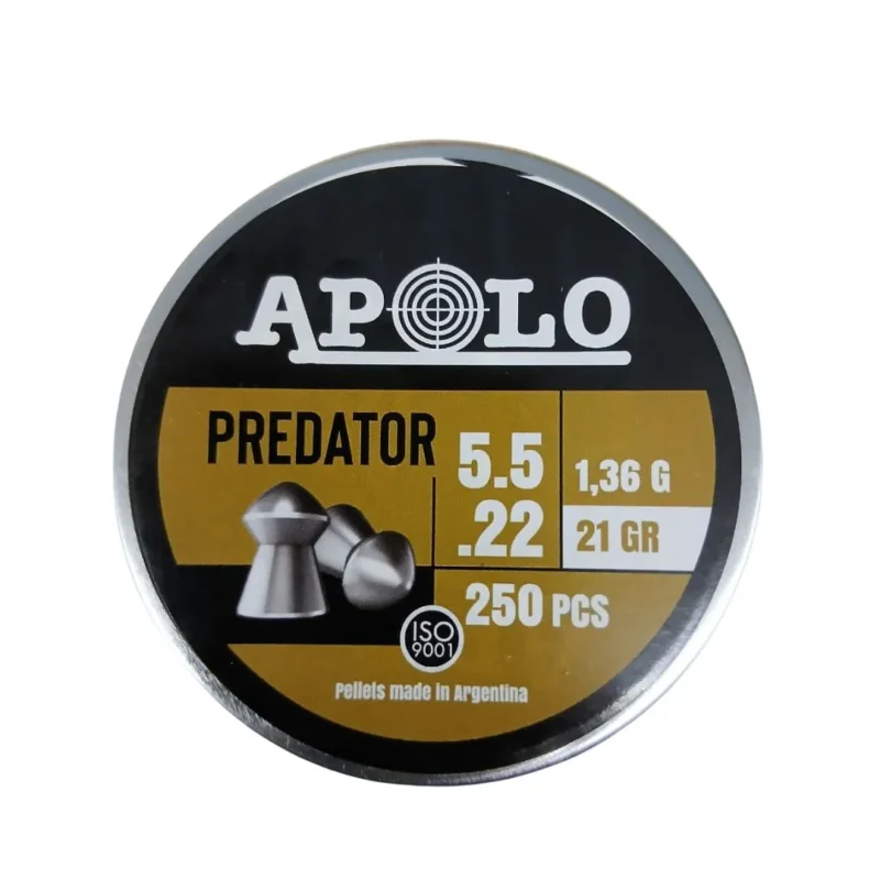 12584400 Balines Apolo Predator Cobreados 5,5 X 200 21 G/1,36Grs