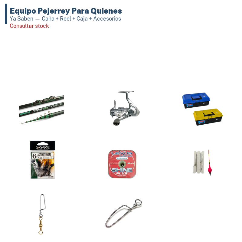 Equipo Pejerrey Para Quienes Ya Saben — Caña + Reel + Caja + Accesorios