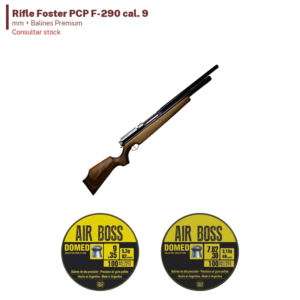 Rifle Foster PCP F-290 cal. 9 mm + Balines Premium