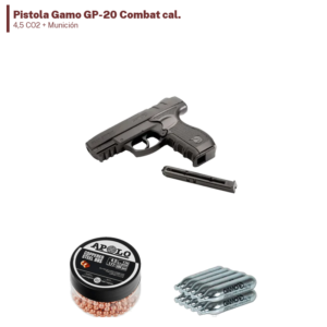 Pistola Gamo GP-20 Combat cal. 4,5 CO2 + Munición