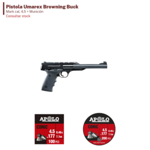 Pistola Umarex Browning Buck Mark cal. 4,5 + Munición