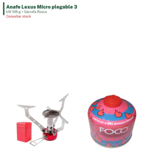 Anafe Lexus Micro plegable 3 kW 108 g + Garrafa Rosca
