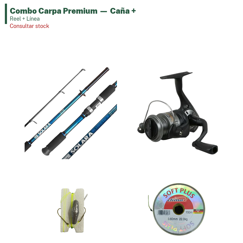 Combo Carpa Premium — Caña + Reel + Línea