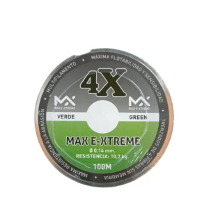 Multifilamento Max e Xtreme 4X 0,14mm ,7kg X100mts Verde 4Hebras