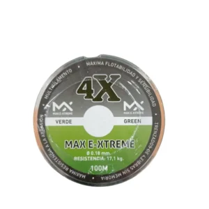 Multifilamento Max e Xtreme 4X 0,18mm ,1kg X100mts Verde 4Hebras