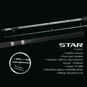 Caña 2 Tramos Baitcasting Colony Star St 652 10 20Lbs 1,98mts 2668 650