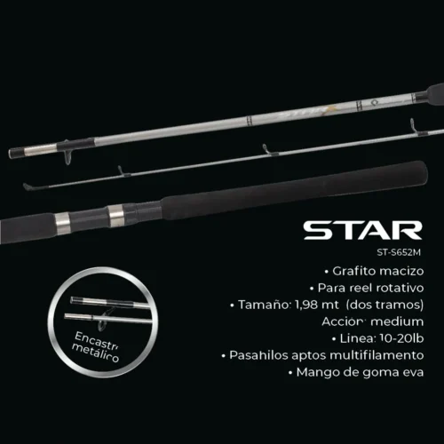 Caña 2 Tramos Baitcasting Colony Star St 652 10 20Lbs 1,98mts 2668 650