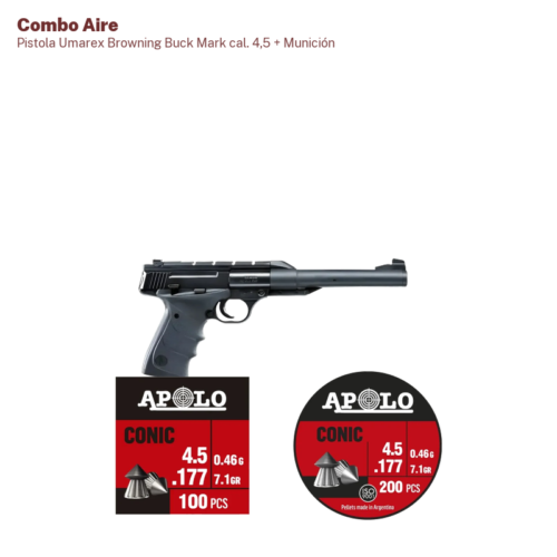 Pistola Umarex Browning Buck Mark cal. 4,5 + Munición