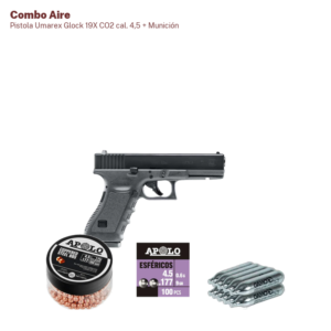 Pistola Umarex Glock 19X CO2 cal. 4,5 + Munición