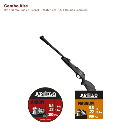 Rifle Gamo Black Fusion IGT Match cal. 5,5 + Balines Premium