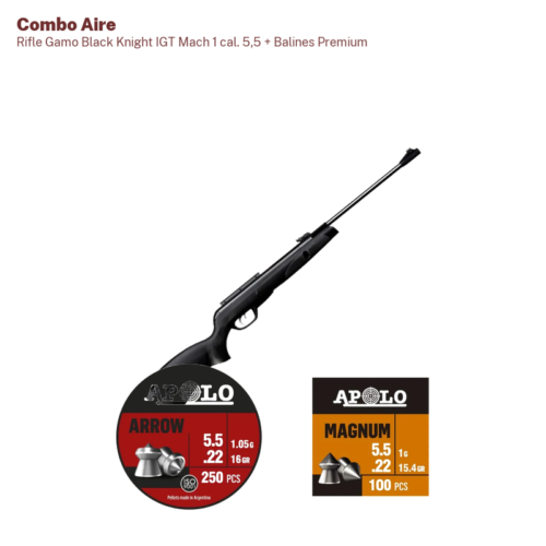 Rifle Gamo Black Knight IGT Mach 1 cal. 5,5 + Balines Premium