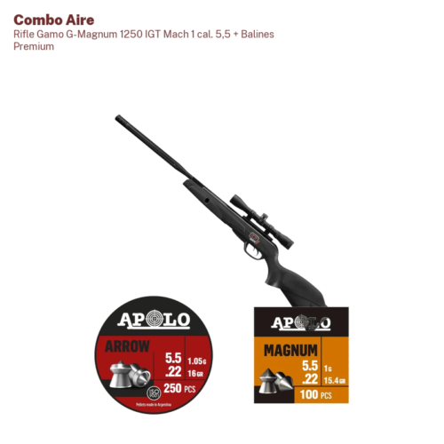 Rifle Gamo G-Magnum 1250 IGT Mach 1 cal. 5,5 + Balines Premium