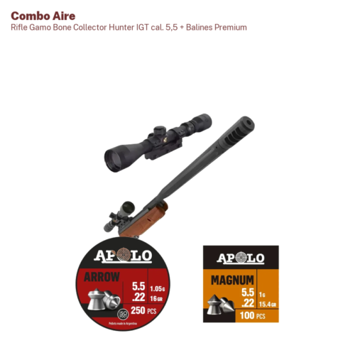 Rifle Gamo Bone Collector Hunter IGT cal. 5,5 + Balines Premium