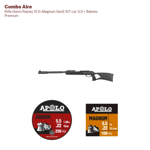 Rifle Gamo Replay 10 G-Magnum Gen2 IGT cal. 5,5 + Balines Premium