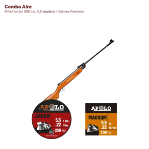 Rifle Hunter 500 cal. 5,5 madera + Balines Premium