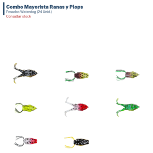 Combo Mayorista Ranas y Plops Pesados Waterdog (24 Unid.)