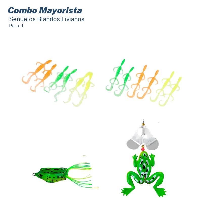 Combo Mayorista Señuelos Blandos Variada Liviana (51 Unid.)