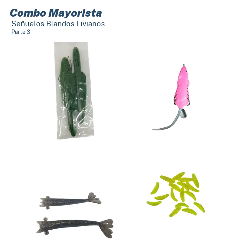 Combo Mayorista Señuelos Blandos Variada Liviana (51 Unid.)