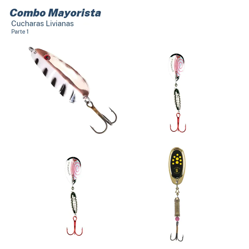 Combo Mayorista Cucharas Giratorias y Ondulantes (51 Unid.)