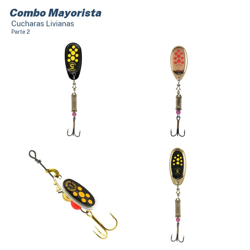 Combo Mayorista Cucharas Giratorias y Ondulantes (51 Unid.)
