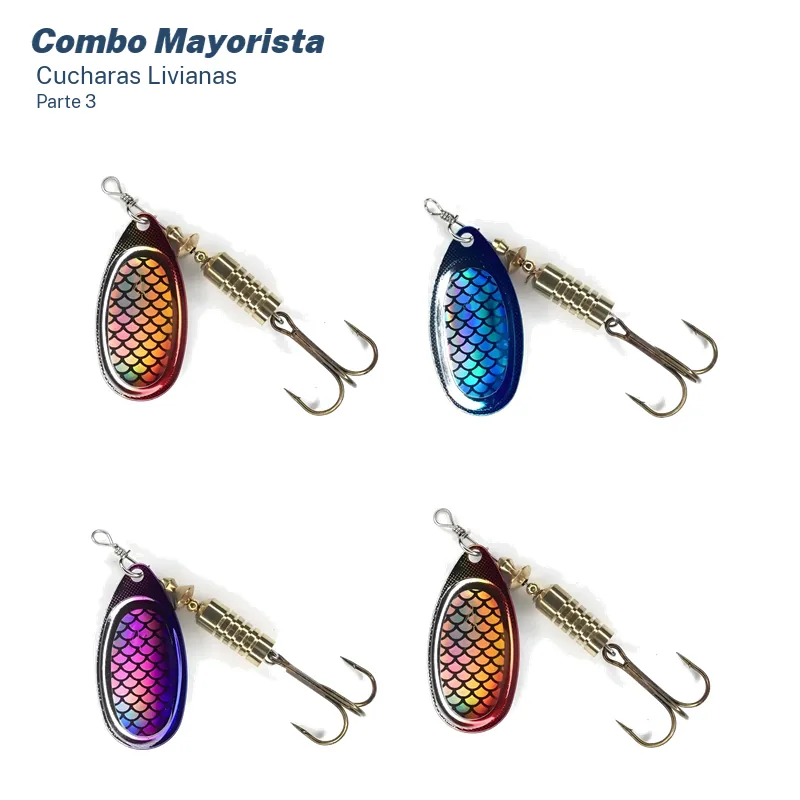 Combo Mayorista Cucharas Giratorias y Ondulantes (51 Unid.)