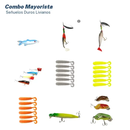 Combo Mayorista Señuelos Duros Variada Liviana (53 Unid.)