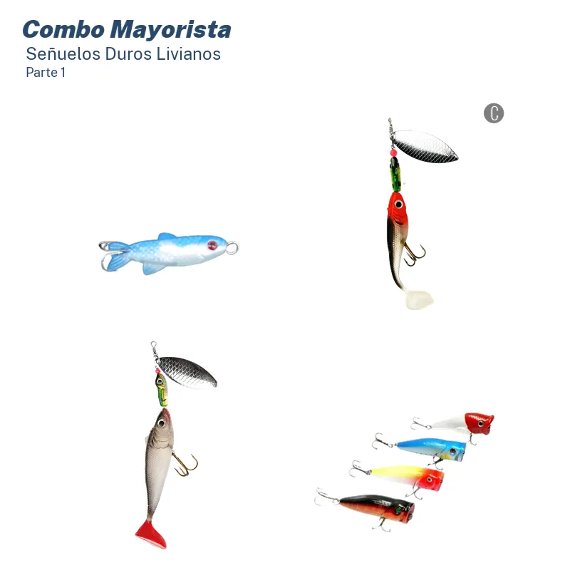 Combo Mayorista Señuelos Duros Variada Liviana (53 Unid.)