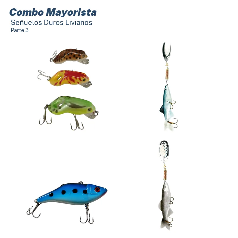 Combo Mayorista Señuelos Duros Variada Liviana (53 Unid.)