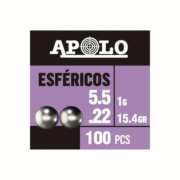 Balines Esfericos 5,5 X 100 15,42 G/1Grs (Cajonx120U) 14501 Apolo