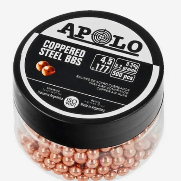 BALINES APOLO ESFERICO ACERO COBREADOS BB 4.5X500 (CAJONX40U) 19983 Balines Esferico Acero Cobreados Bb 4.5X500 (Cajonx40U) 19983 Apolo