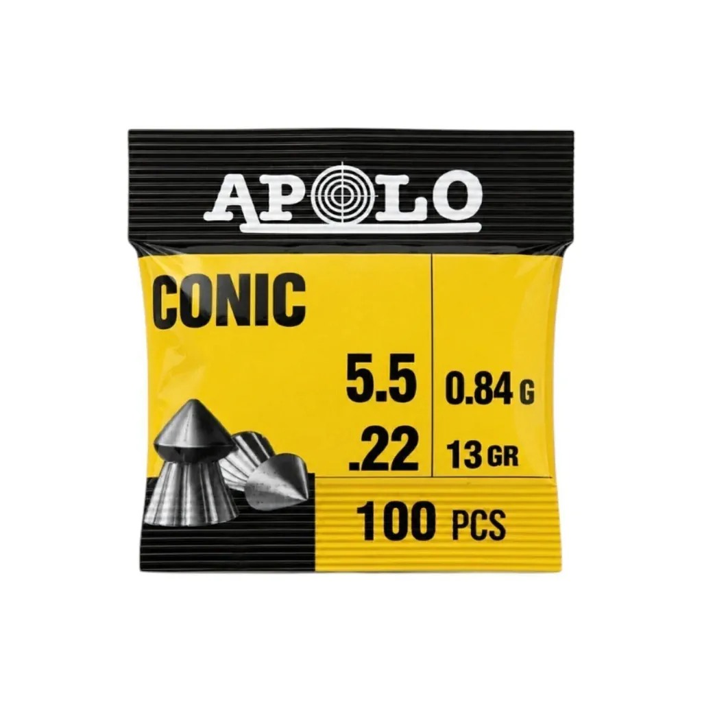 BALINES APOLO CONIC BOLSITA 5,5 X 100 13G/0.84GRS (BOLSAX100UNID) Balines Apolo Conic Bolsita 5,5 X 100 13 G .84Grs