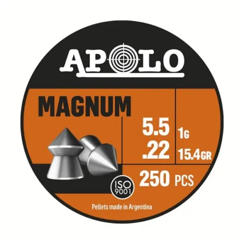 Balines Magnum 5,5 X 250 C/Punta 15,42 G/1Grs (Latax30U) 13003 Apolo