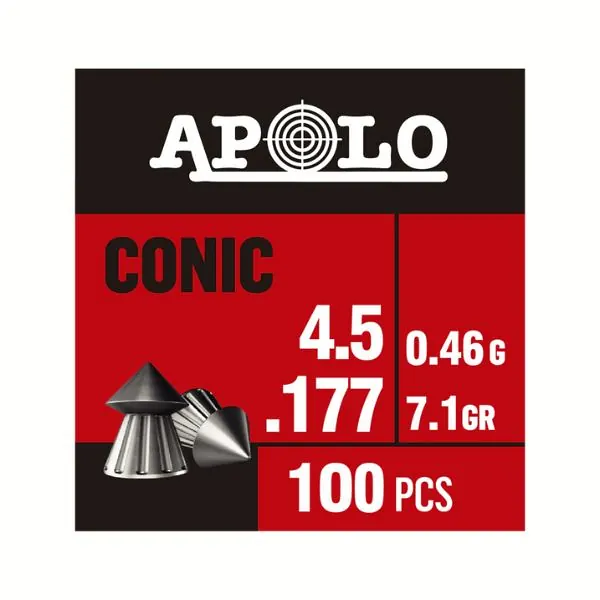 Balines Conic 4,5 X 100 7 G/0,46Grs (Cajonx120U) 10001 Apolo