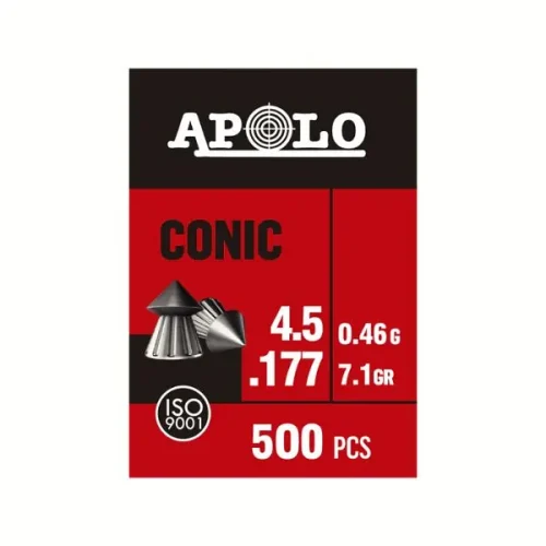Balines Conic 4,5 X 500 7 G/0,46Grs (Cajonx60U) (Caja Plastica) 10003 Apolo