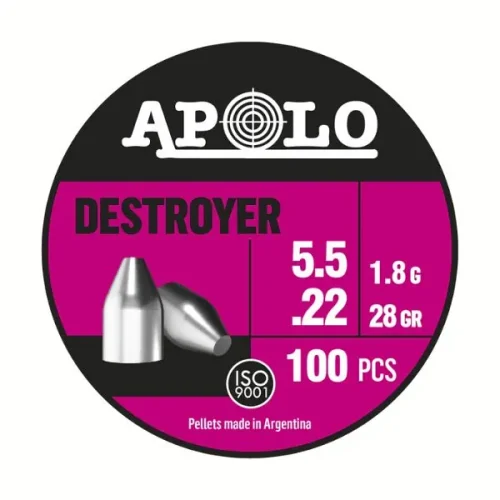 Balines Destroyer Point 5,5 X 100 28 Gr/1,8Grs (Cajonx48U) 19901 Apolo