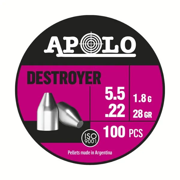 BALINES APOLO DESTROYER POINT 5,5 X 100 28GR/1,8GRS (CAJONX48U) 19901 Balines Destroyer Point 5,5 X 100 28 Gr/1,8Grs (Cajonx48U) 19901 Apolo
