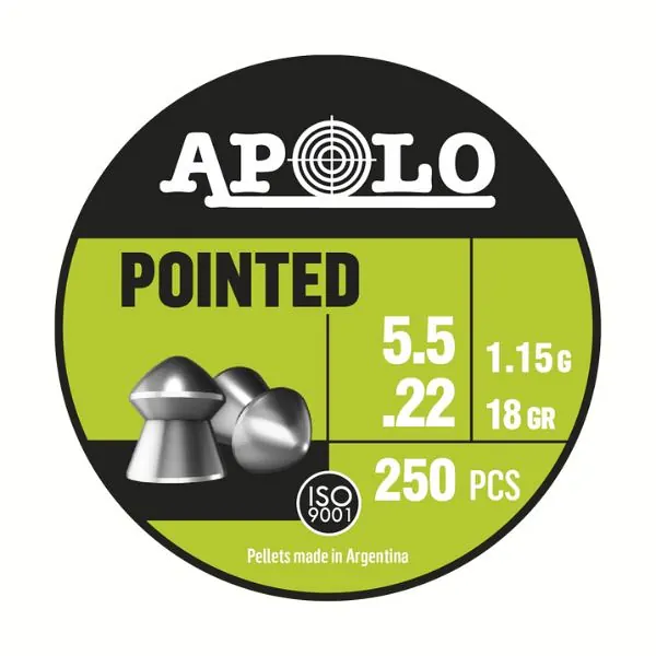 Balines Pointed 5,5 X 250 18 G/1,15Grs (Cajonx30U) 19601 Apolo
