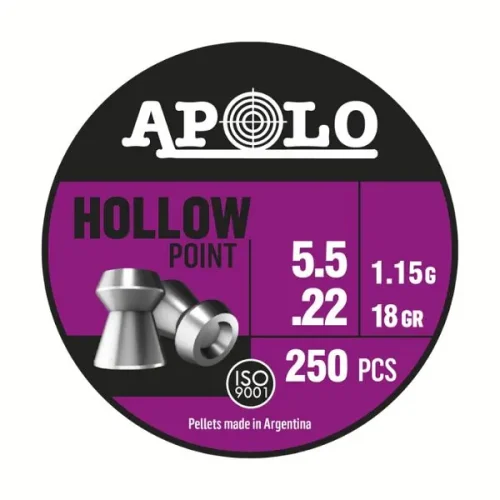 Balines Hollow Point 5,5 X 250 18 G/1,15Grs (Cajonx30U) 19701 Apolo