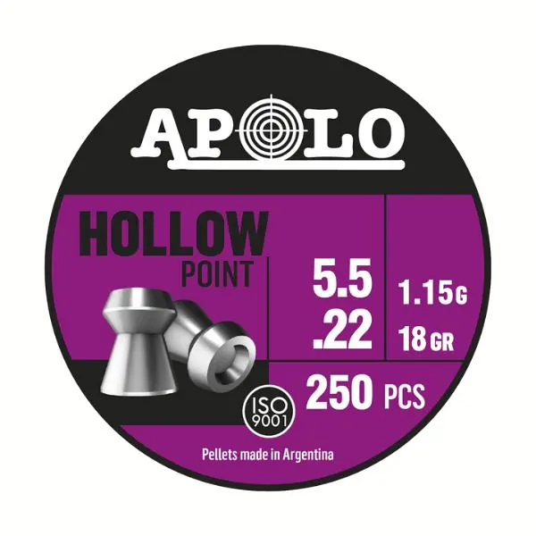 Balines Hollow Point 5,5 X 250 18 G/1,15Grs (Cajonx30U) 19701 Apolo