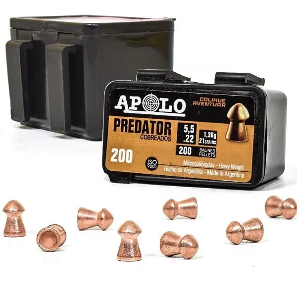 Balines Predator Cobreados 5,5 X 200 21 G/1,36Grs (Cajonx40U) 19951 Apolo